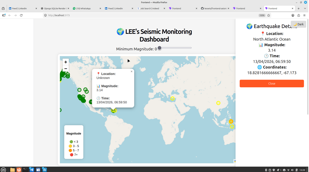 Seismic Monitoring Dashboard